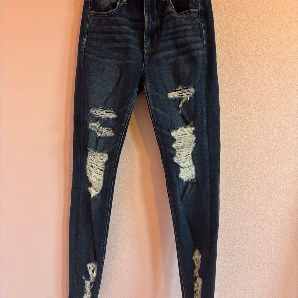 American Eagle Outfitters Blue Skinny Jeans Distressed
